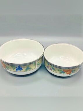 Mikasa Garden Harvest Enameled Steel Set Of Two Bowls